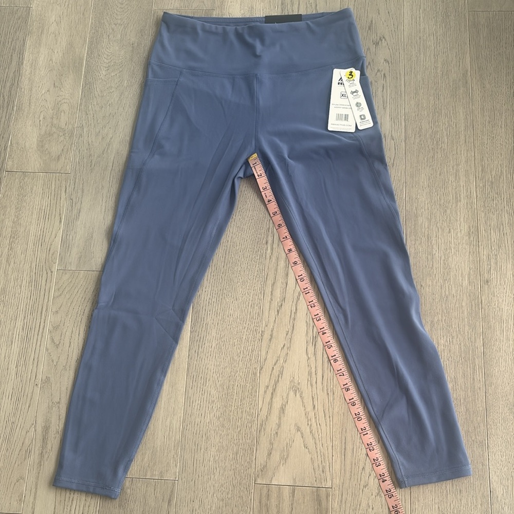 RBX Active Full Length High Waisted Blue Leggings with Pockets XL New - Picture 8 of 11